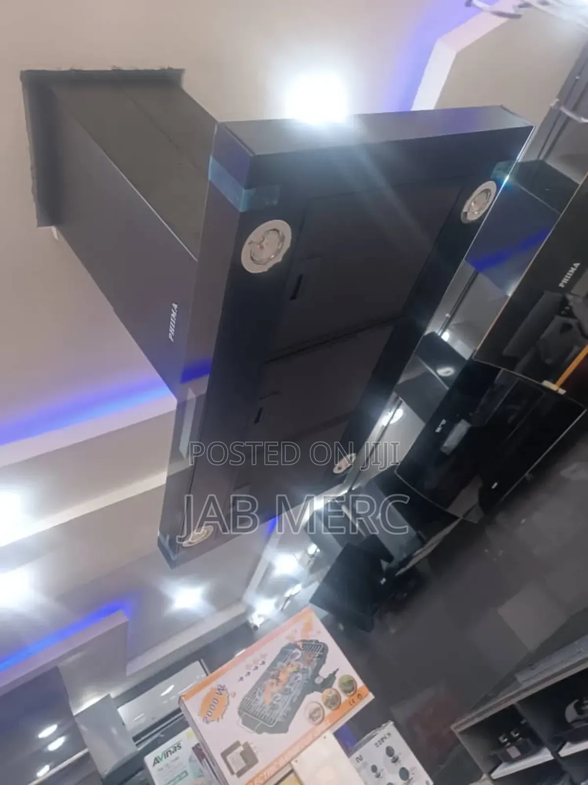 90cm Island Extractor Hood Black With Light Touch Controls