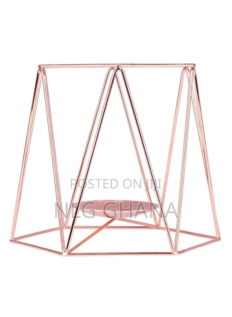 Iron Hollow Candle Holders Retro Geometric Design.