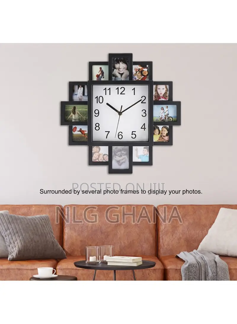 2-in-1 16inch Plastic Photo Frame Wall Clock. Tvx25039