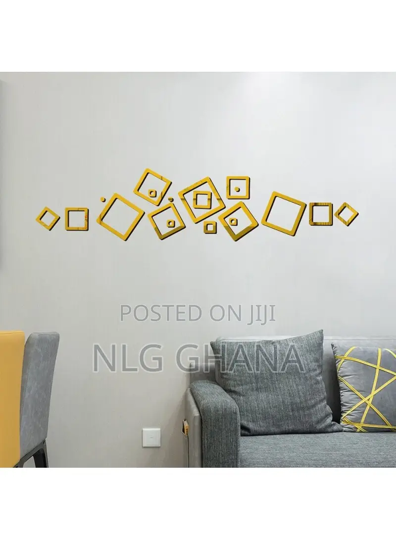 18 PCS/Set Acrylic Geometric Hollow Square Mirror.