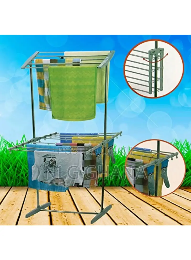 2 Layer Multifunctional Clothes Drying Rack. Ghx3142