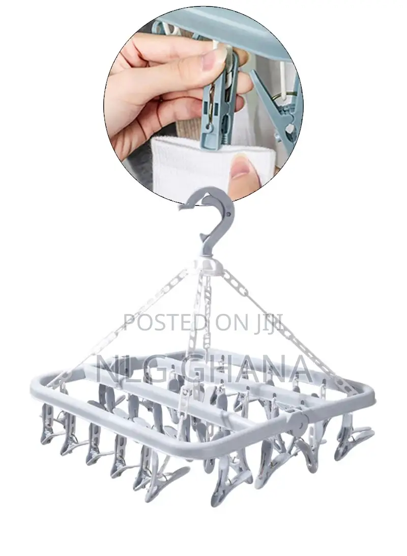 32 Clips Foldable Hanging Drying Rack.
