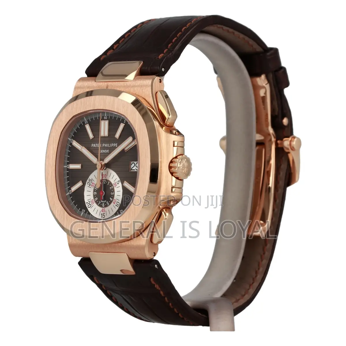 Patek Philippe 5980r-001 Nautilus Rose Gold Leather Watch
