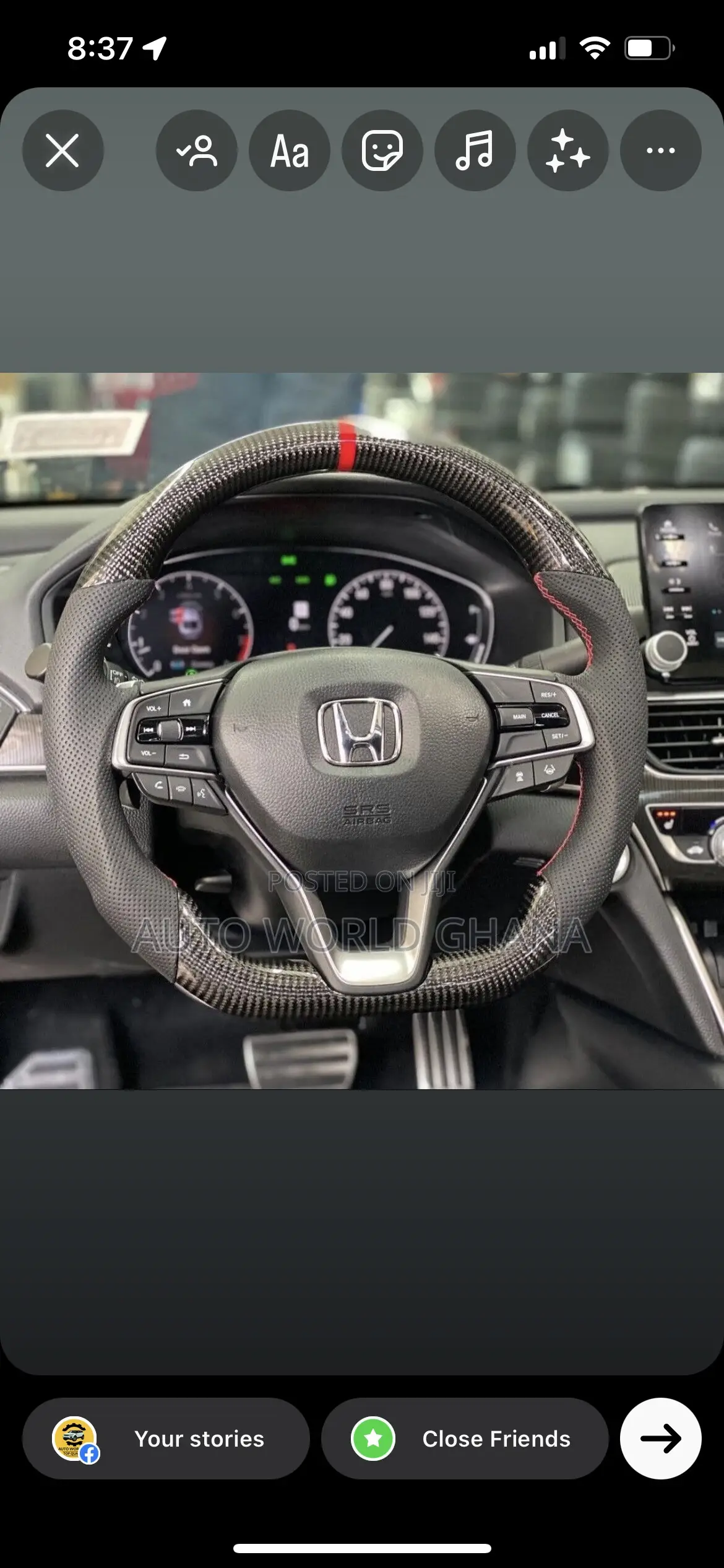 Honda Accord 2018-2022 Carbon Steering Wheel Set No Airbag