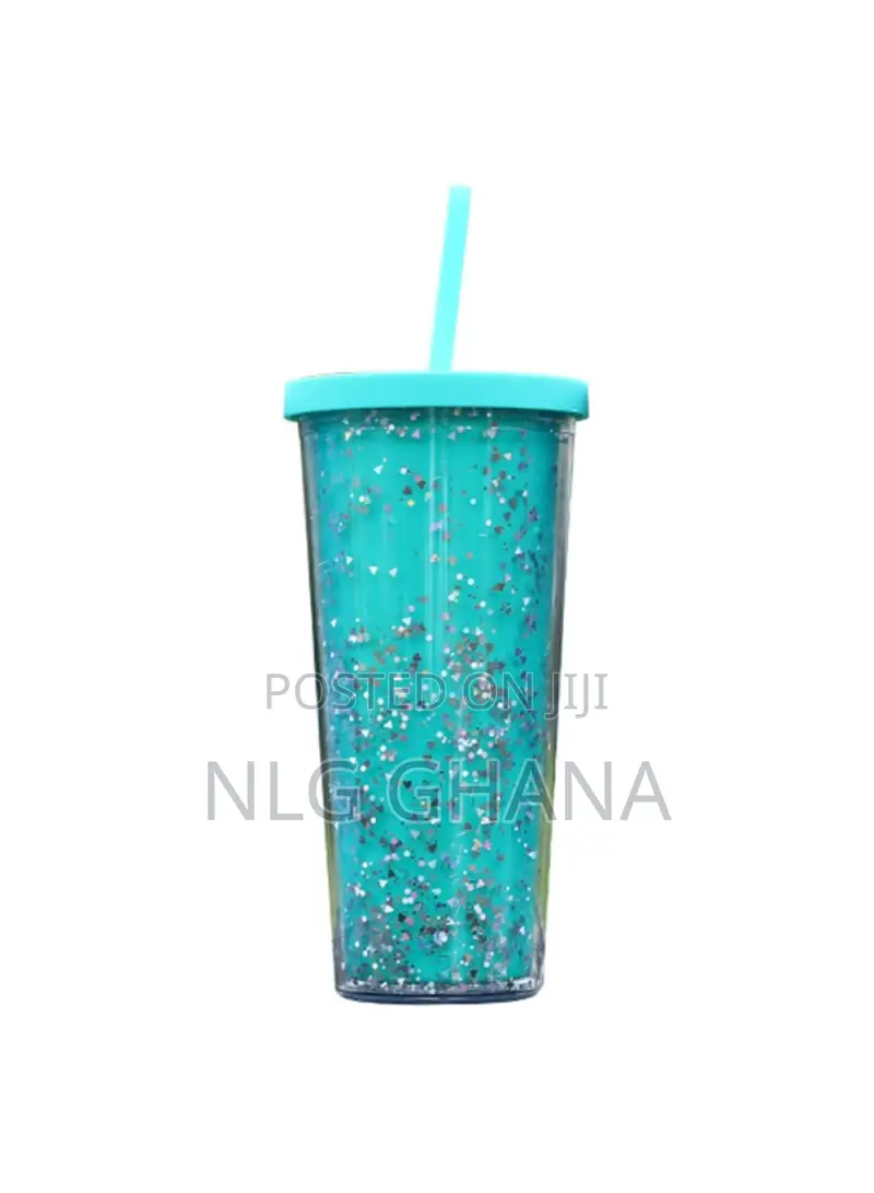 710ml Sequins Decor as Cold Drink Cup Double Wall.