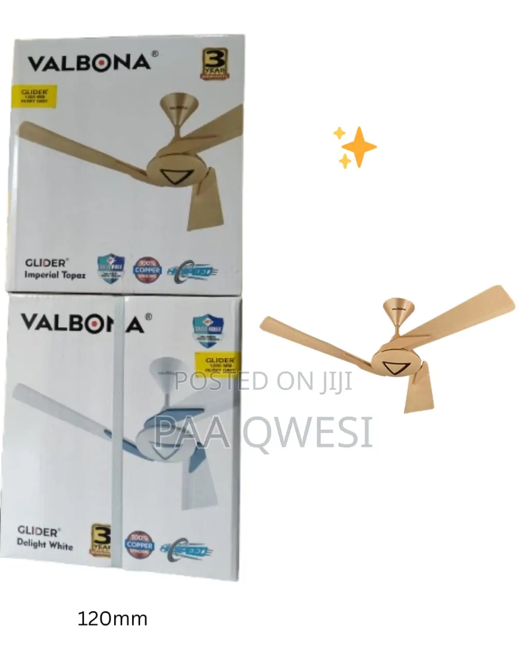 Durable Vabona Ceiling Fans- Topaz