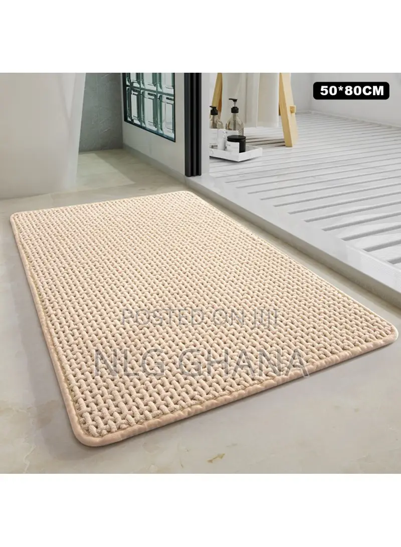 Chenille Bath Mat Water Absorbent Non Slip. Tvx28395