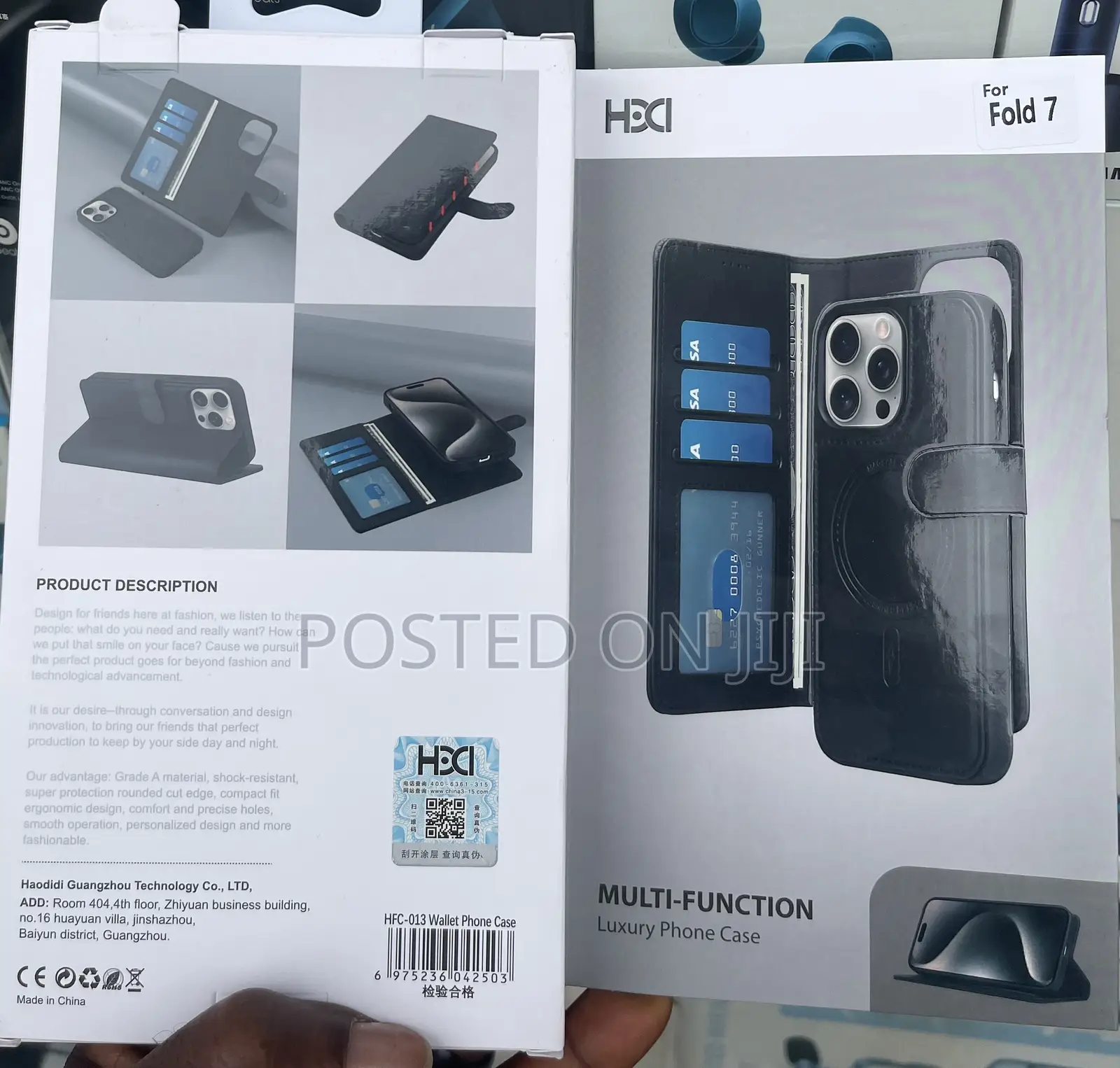 Fold 7/6. 2 In1 Wireless Leather Flip Case, With Front Glass Protector