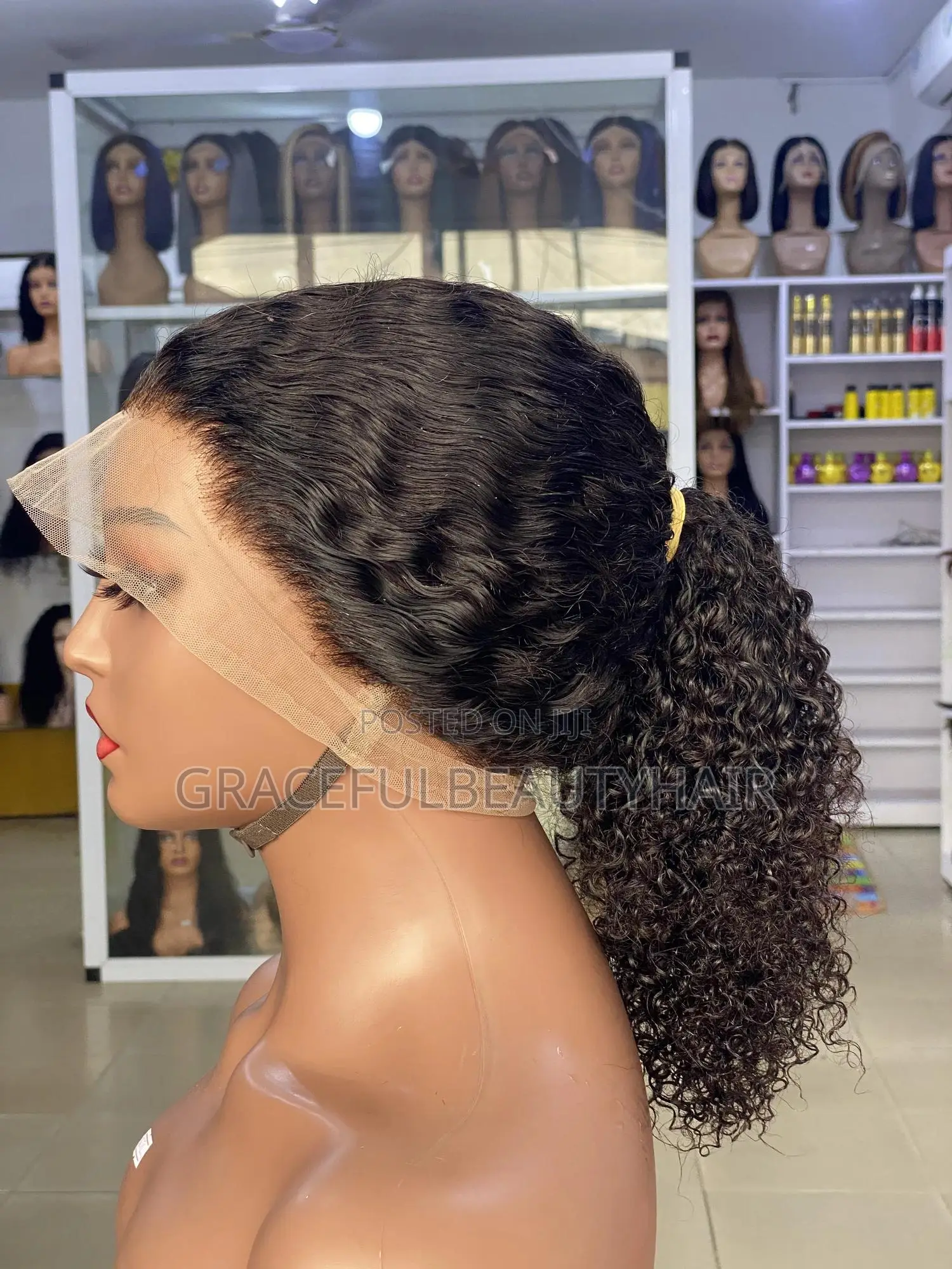 16 Inches Brazilian Super Double Drawn Wet Curls 360 Wig Cap