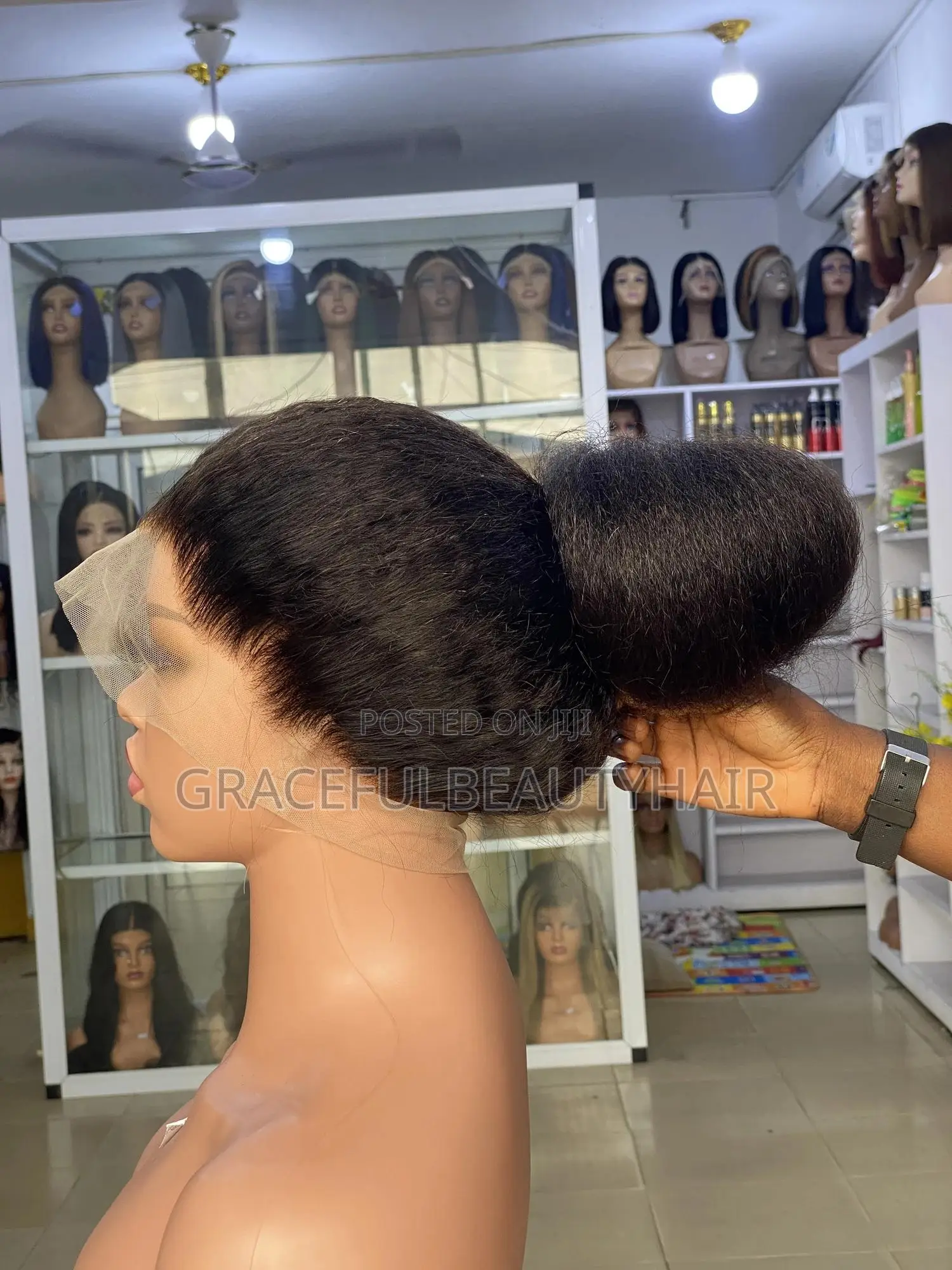 18 Inches Peruvian Remy Kinky Straight 360 Cap