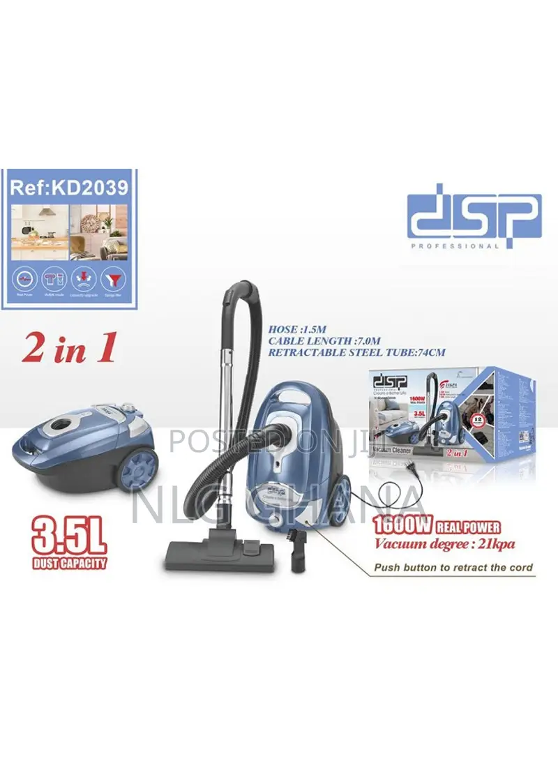 1600w 3.5l Dust Bag Corded Vacuum Cleaner. Ghx6124