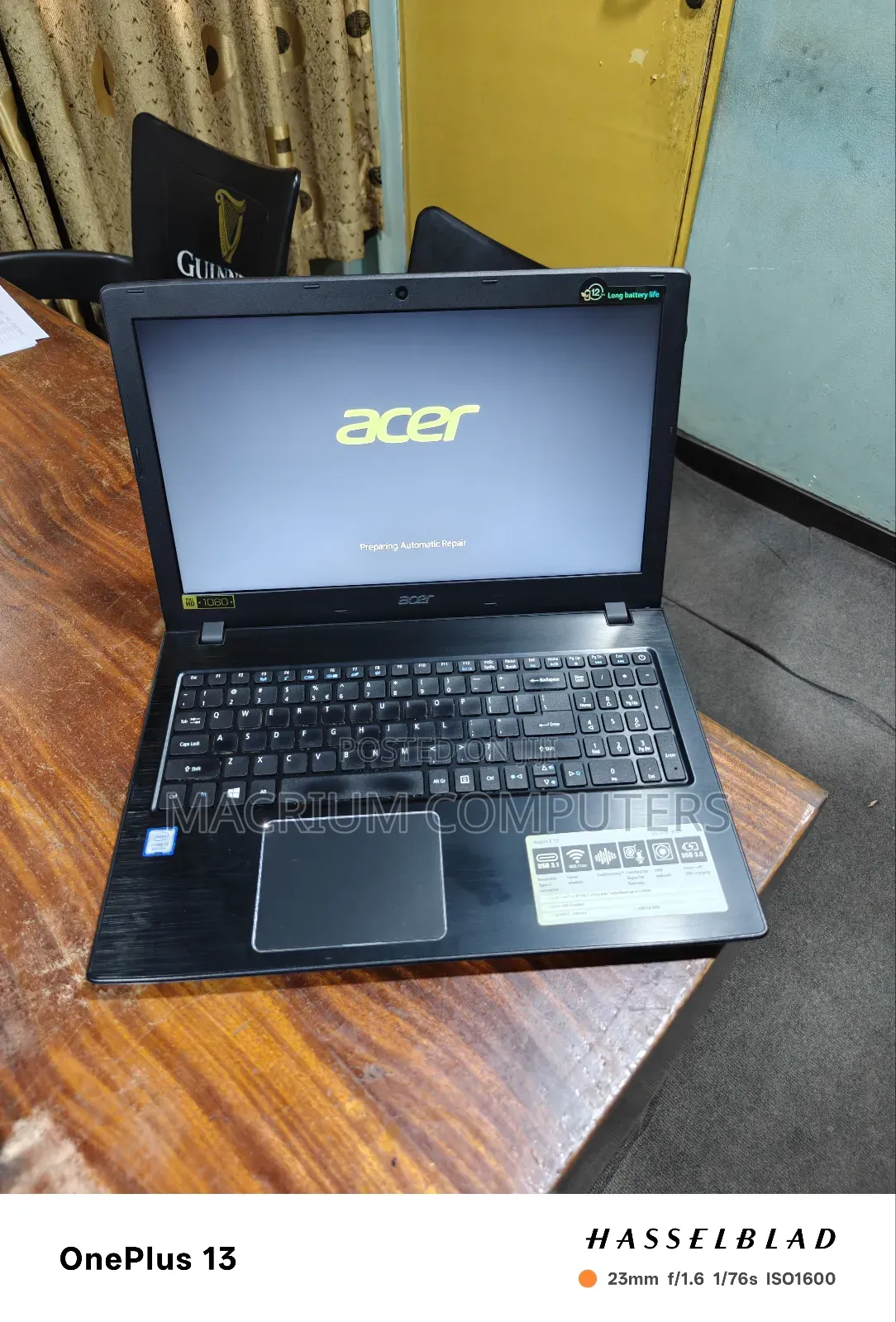 Laptop Acer Aspire E5-576 6GB Intel Core I3 SSD 256GB