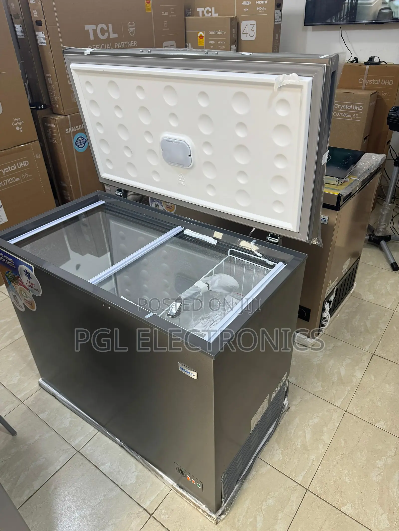Nasco 244l Chest Freezer| Sliding Glass Door [Nas-380sk]