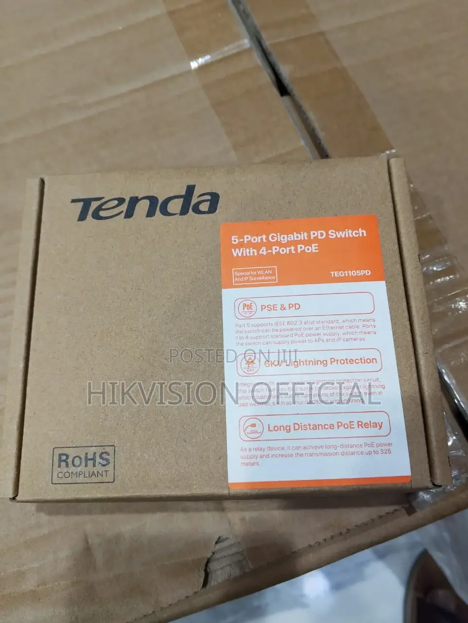 Teg1105pd 5-Port Gigabit Pd Switch With 4-Port Poe=Tenda