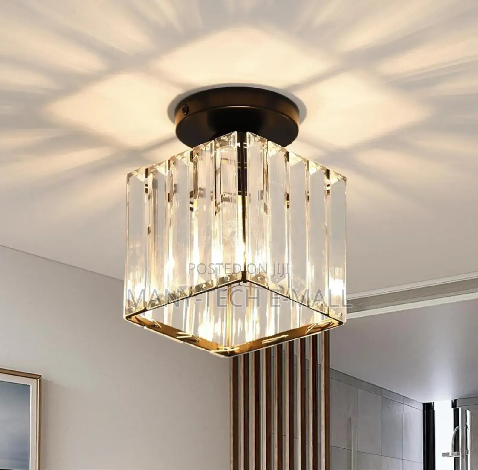 Square Crystal Ceiling Light .