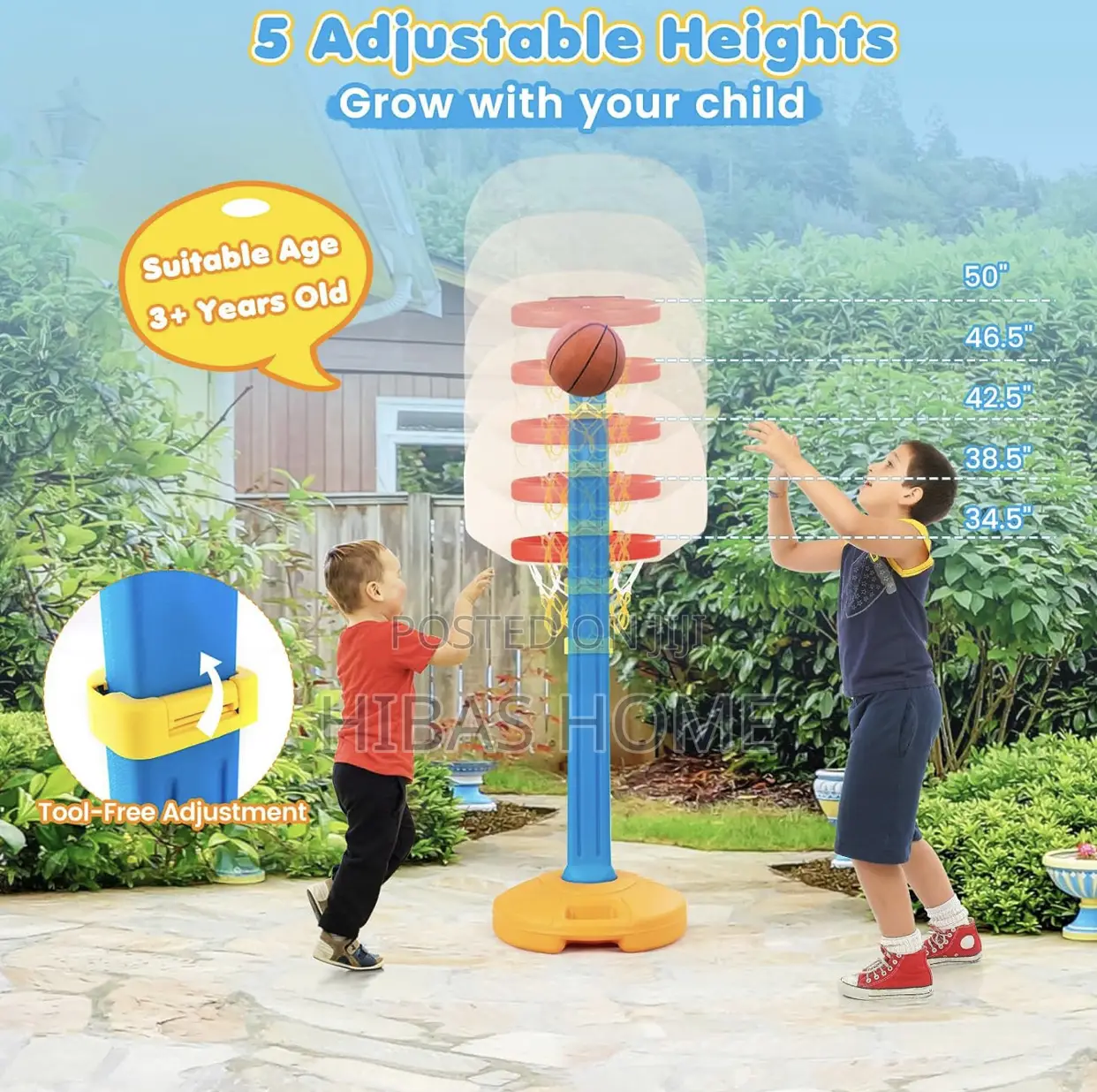 Height Adjustable Kids Basket Ball Stand 152*53*45cm