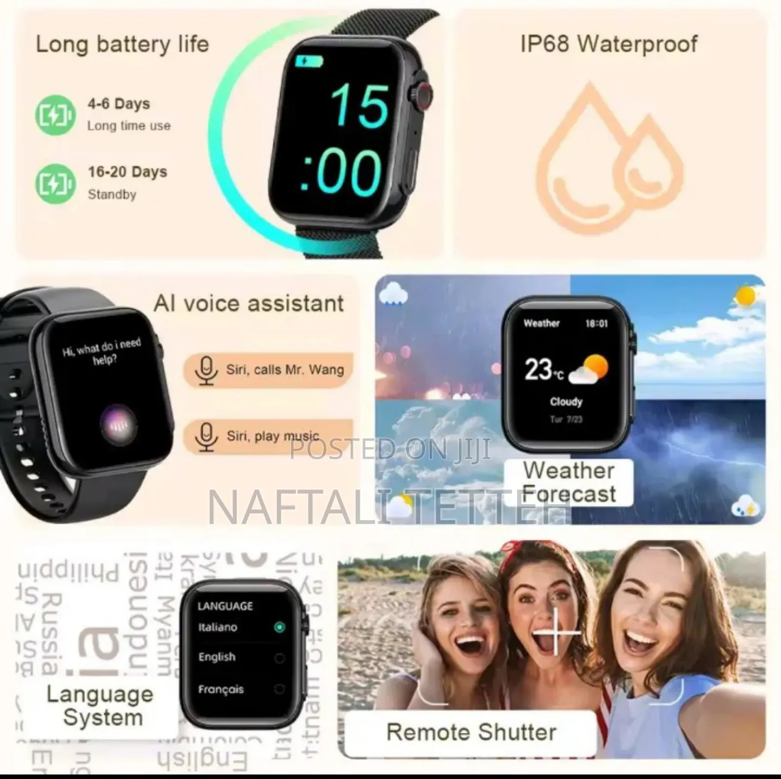 Mevaden H32 Ladies Amoled Bluetooth Smartwatch