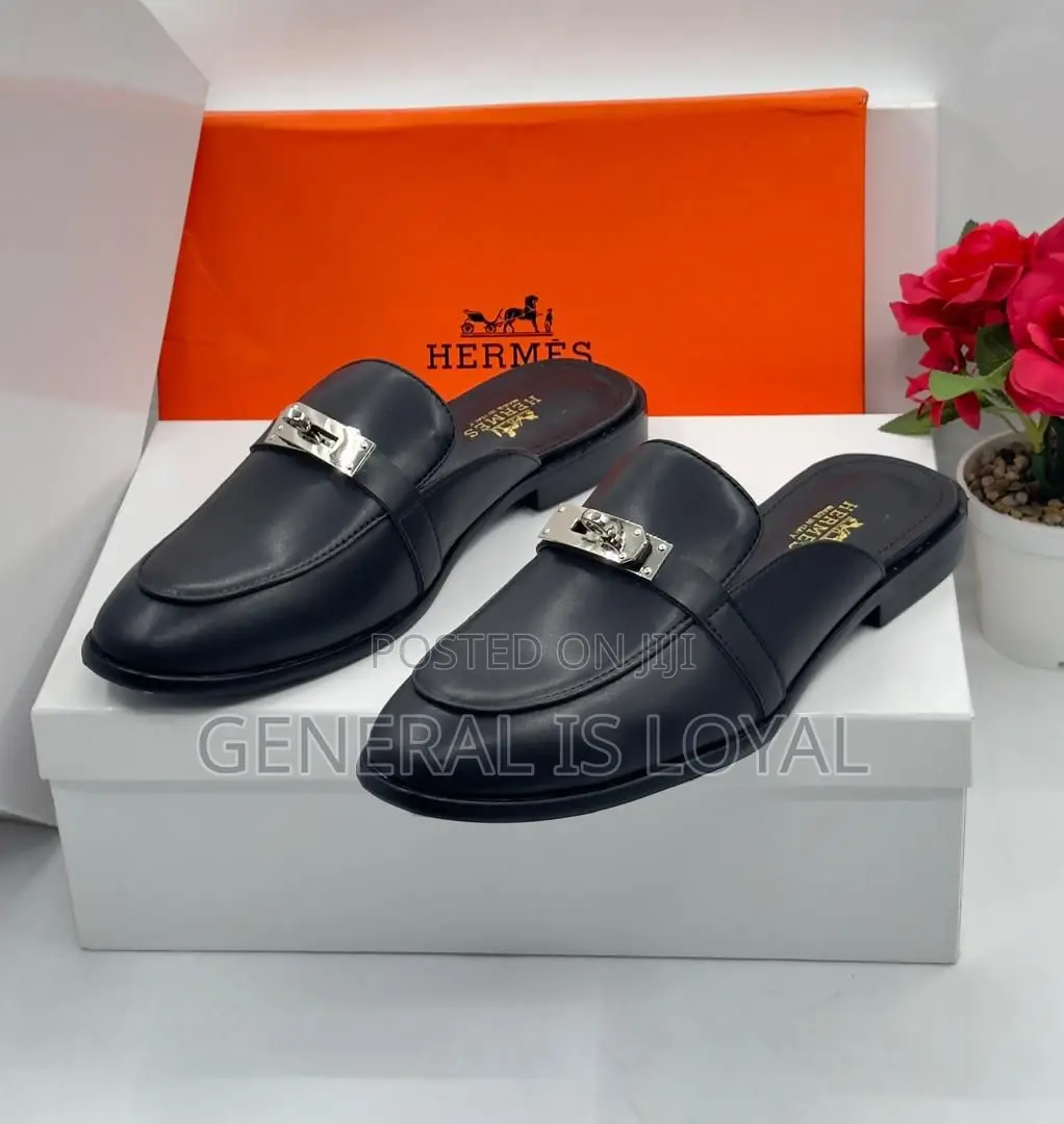 Hermes Leather Men Halfshoe