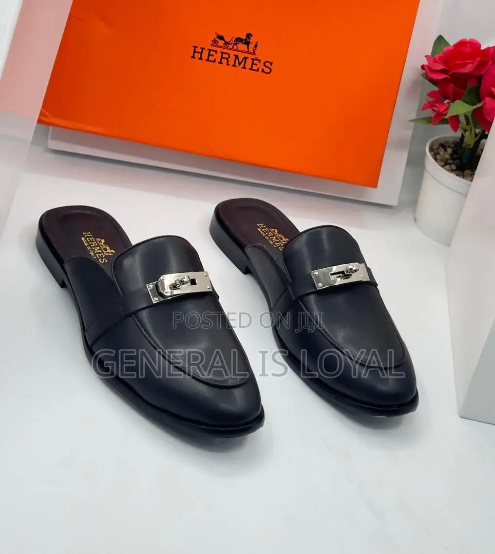 Hermes Leather Men Halfshoe