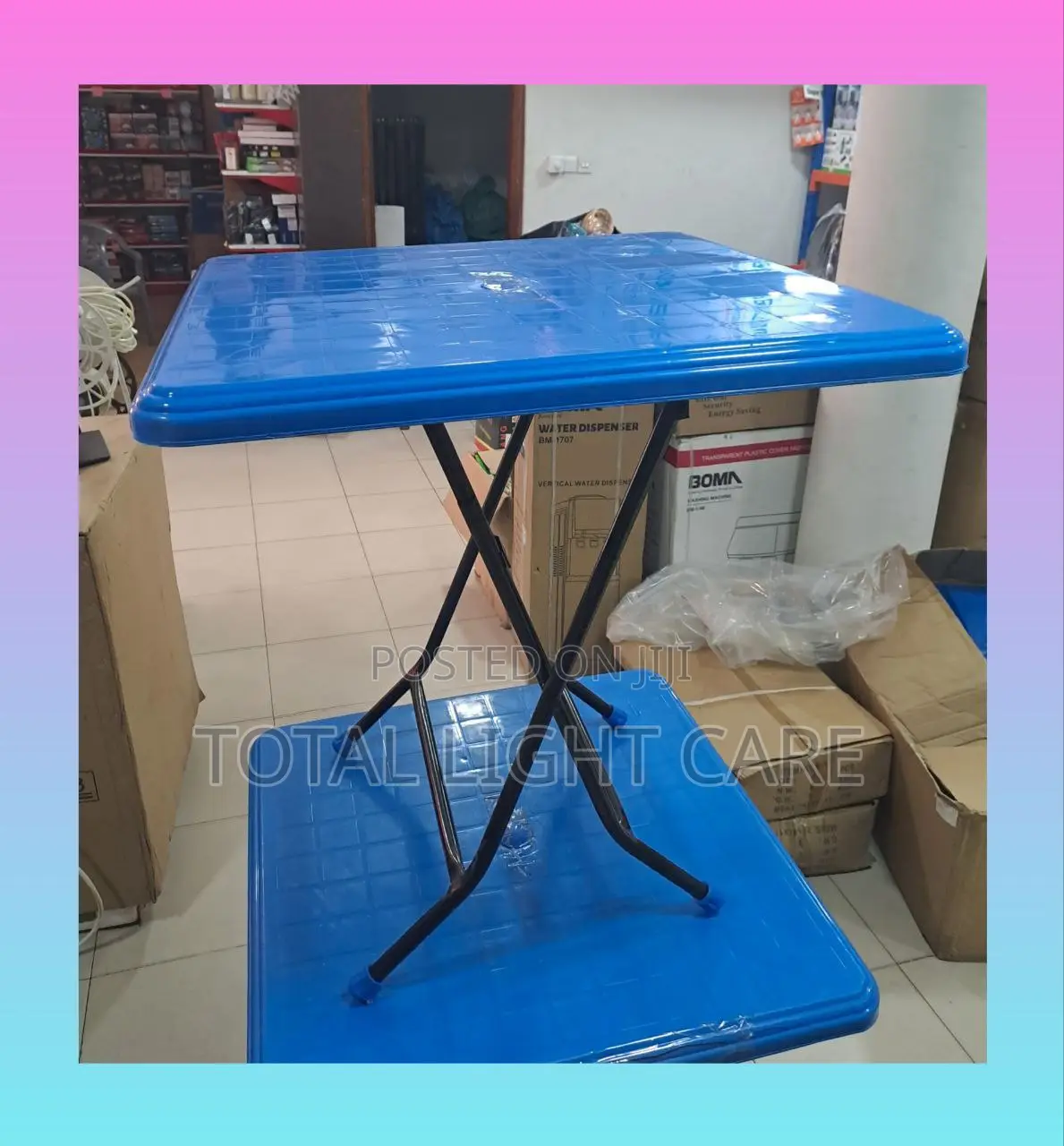 Foldable Plastic Metal Leg Table