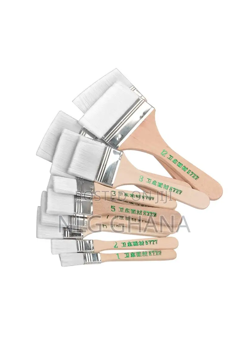 12pcs/Set Flat Nylon Hair Wooden Handle Oil. Ghx5997