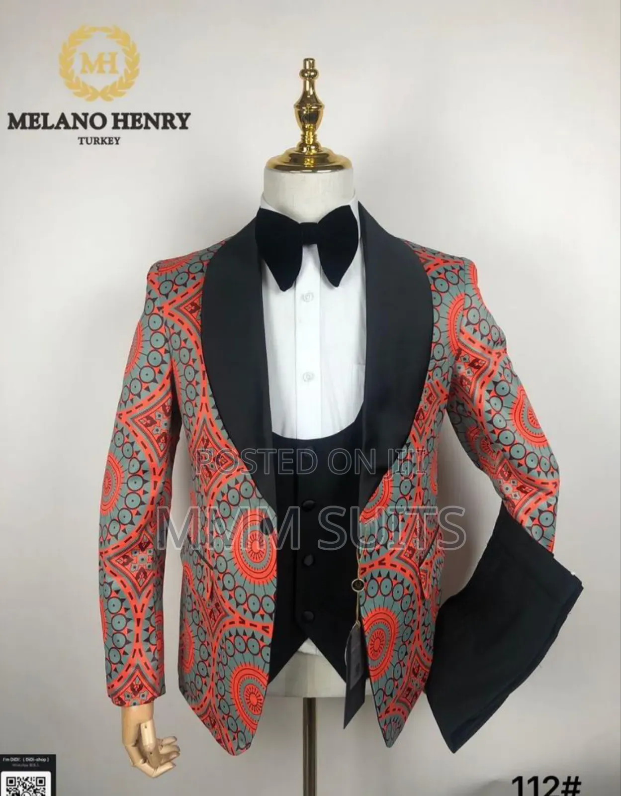 Classic 3-piece Turkish Tuxedo Men Suit With Patterns