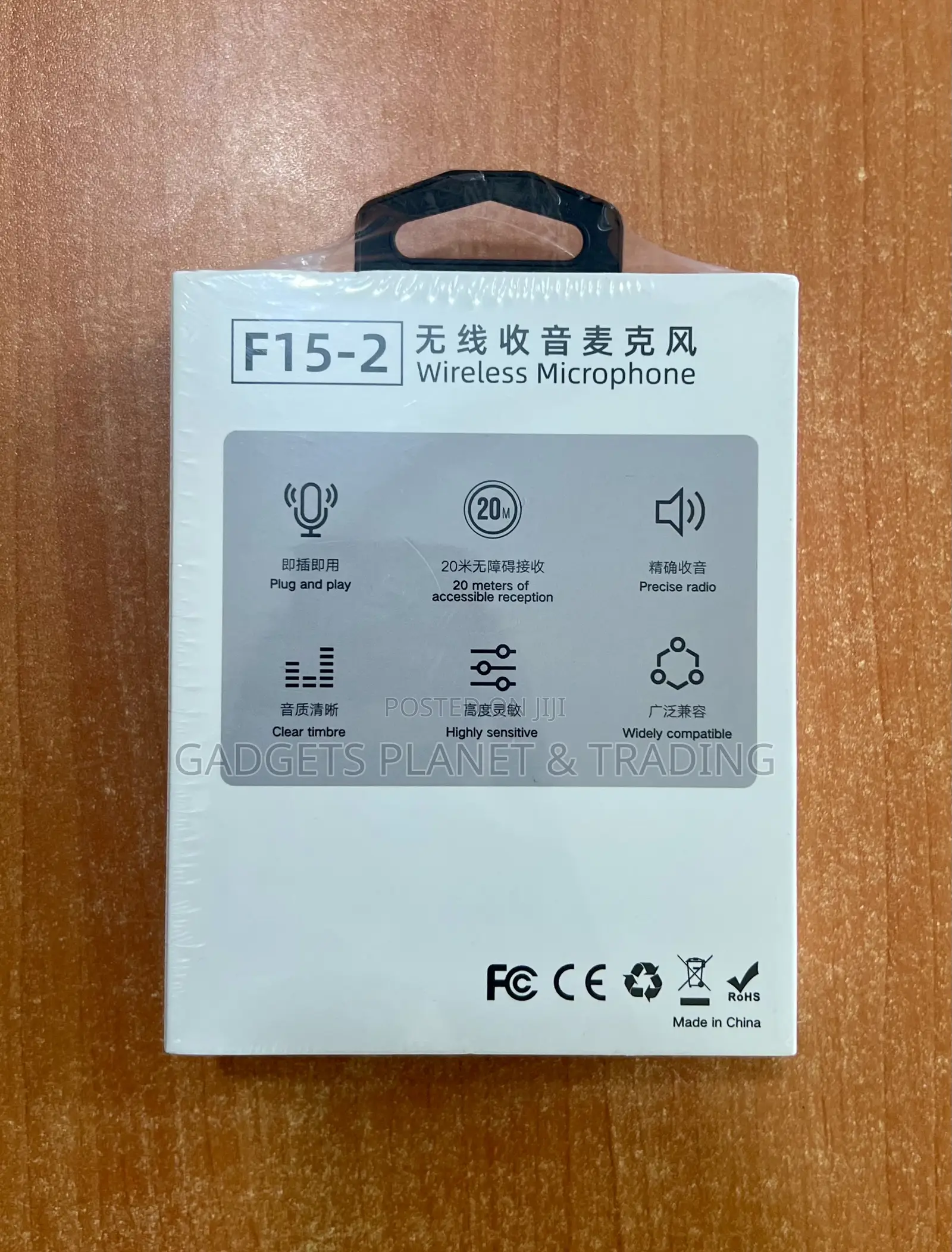 2 in 1 Wireless Lapel Microphone for iPhone Android- F15-2
