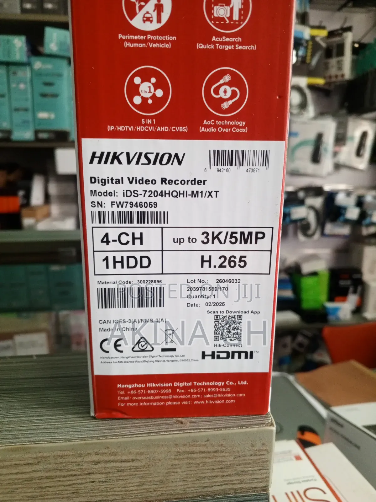Hikvision 4ch Hybrid Acusense Ai DVR Ids-7204hqhi-M1/Xt