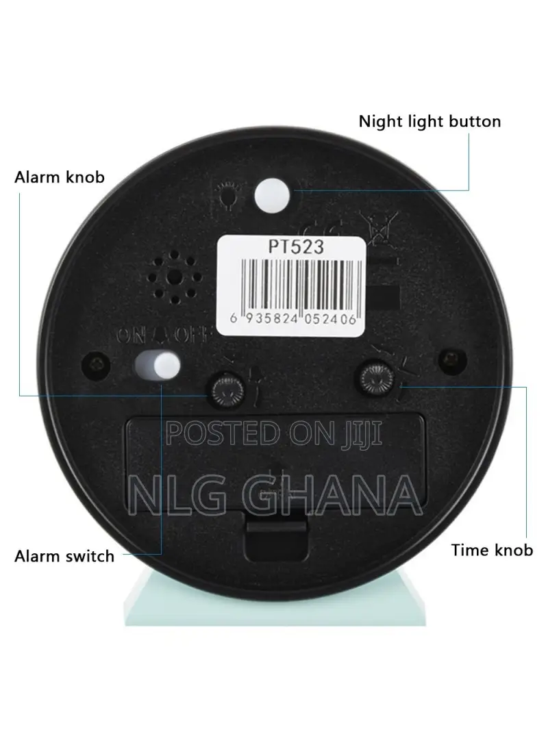 Metal+Glass+Abs Round Clock Bedside Desktop Kids. Tvx25032
