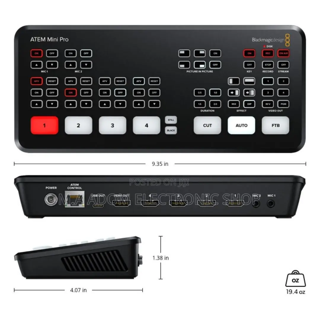 Atem Mini Pro With 4 Hdmi Out Put 2 Audio Input