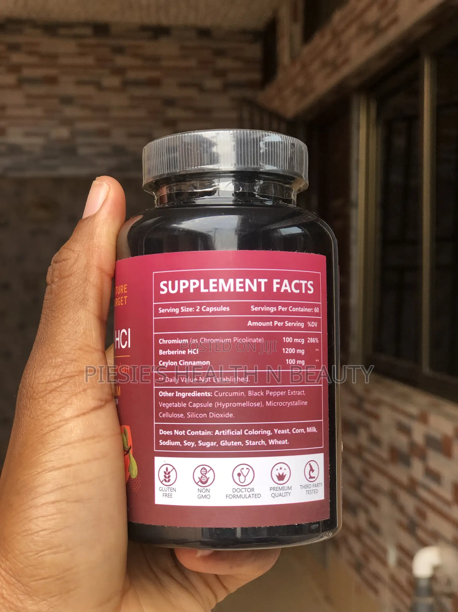 Nature Target Berberine HCL 1200mg With Ceylon Cinnamon Chromium