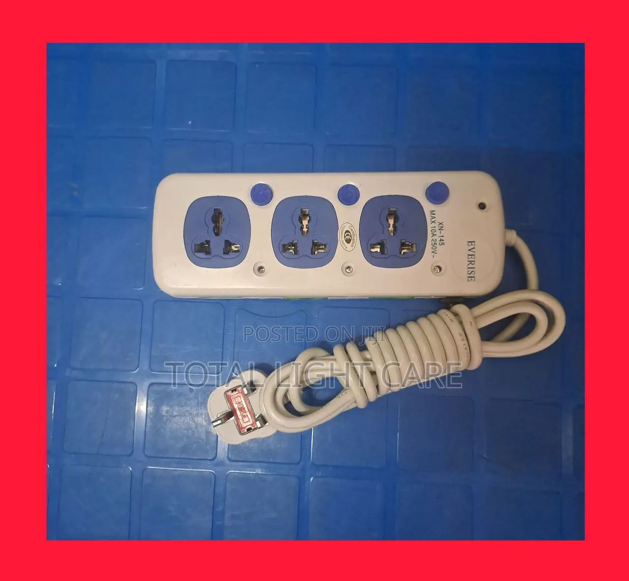 Everise Extention Three Way 13 Amps Medium Size