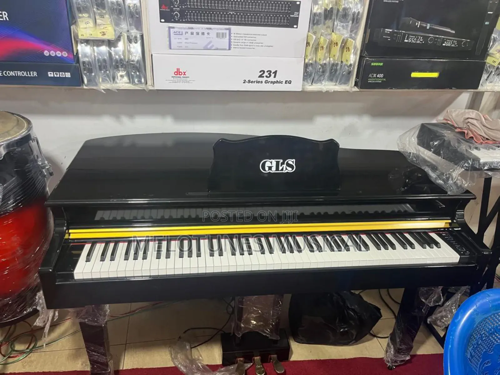 GLS Digital Grand Piano Vf Keys GRH Glossy Black Model.