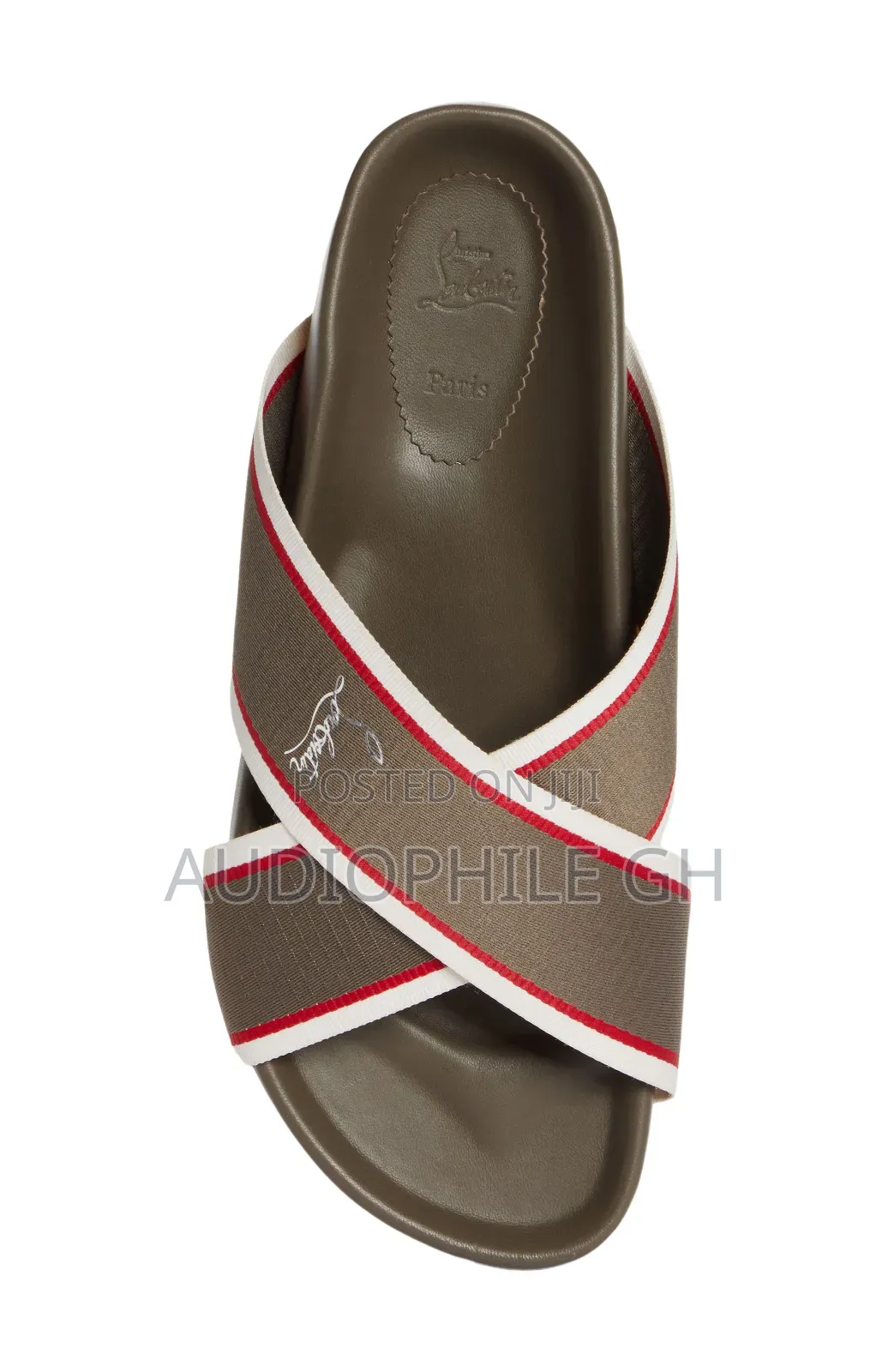 Christian Louboutin Hot Cross Bizz Slide Sandal in Sierra