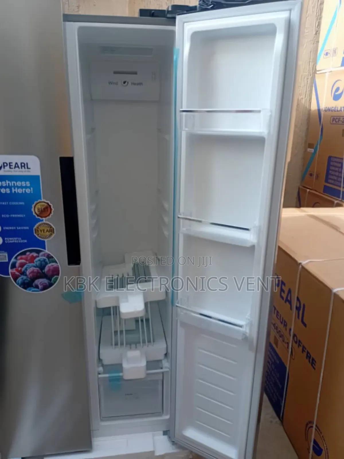 Pearl 386ltr Side By Side Refrigerator Silver