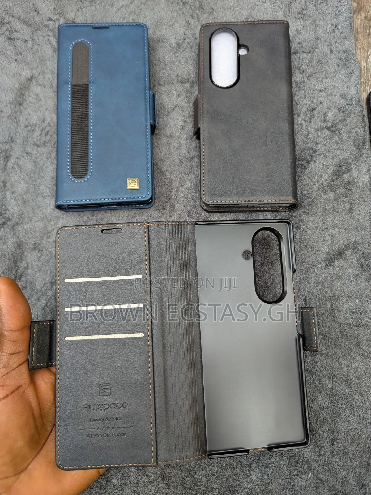 Autspace Z Fold 7 Leather Case With Pen Holder