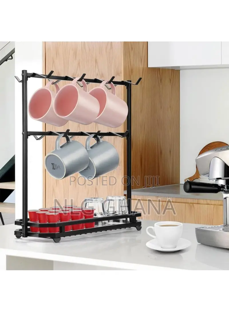 Coffee Mug Holder Rack 3-Tier Iron Storage. Tvx26015