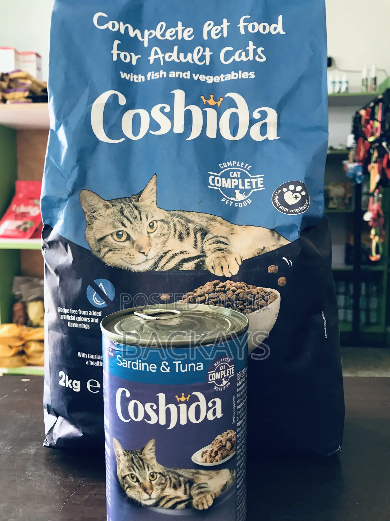 Nutritious Coshida Cat Dry Kibbles and Canned Meat Combo