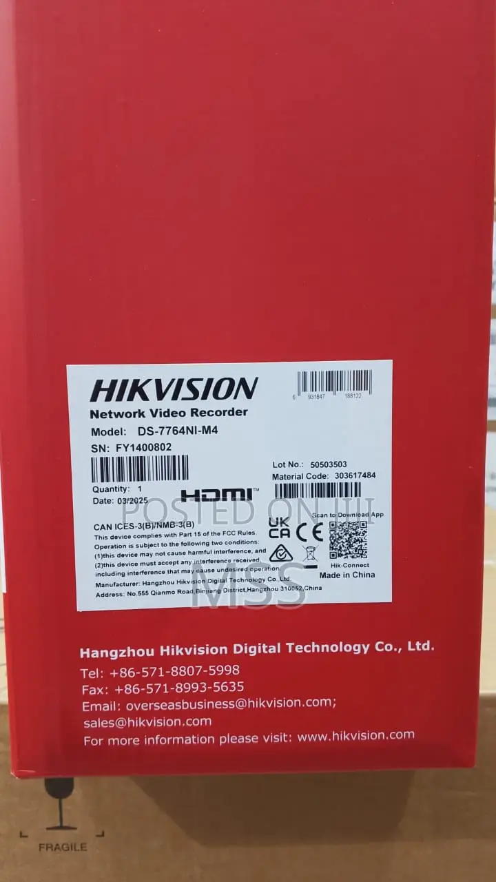 Ds-7764ni-M464-Ch 1.5u NVR 64 Channel