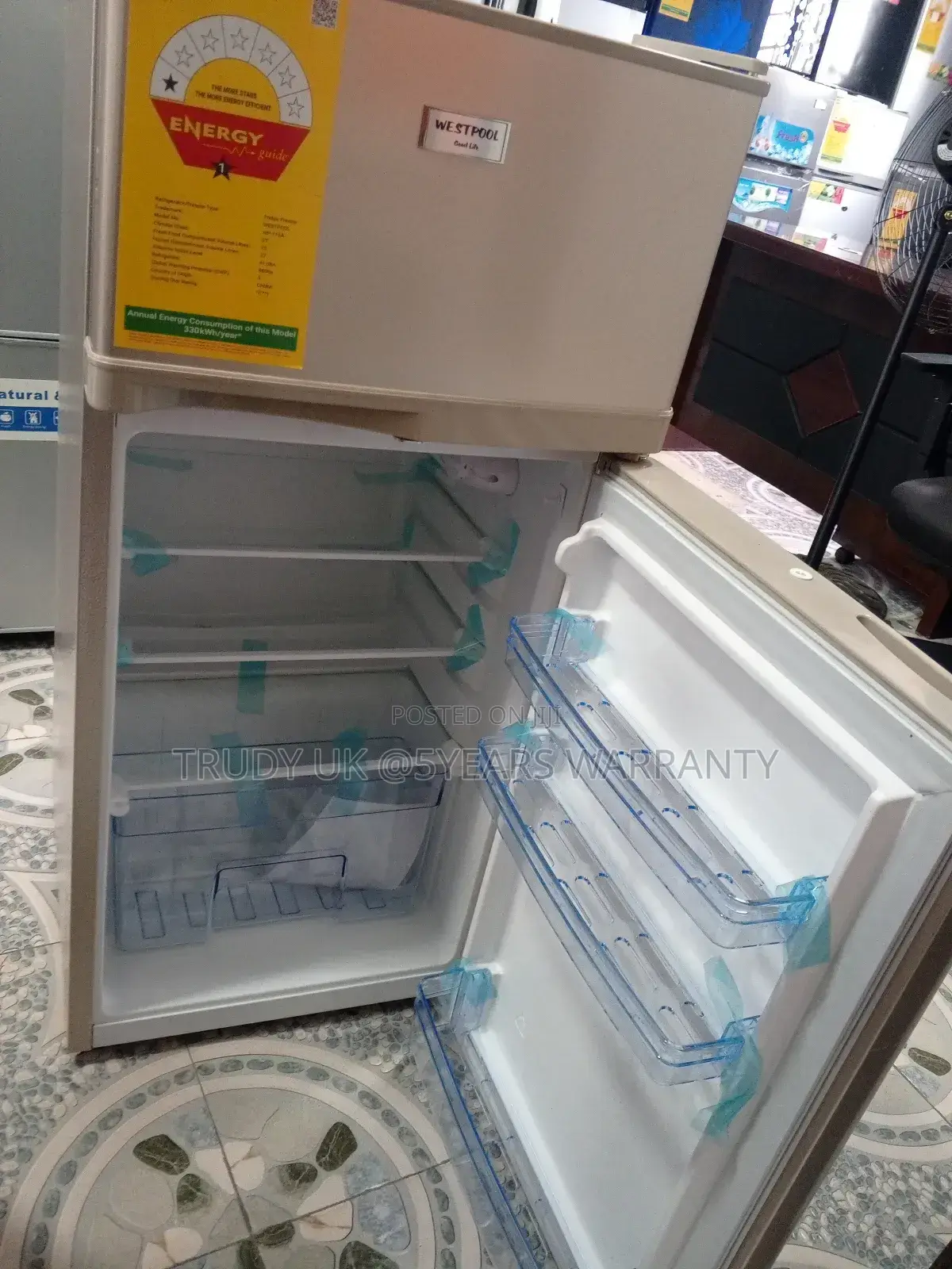 Instant Cooling Modern Westpool 95l Double Door Refrigerator