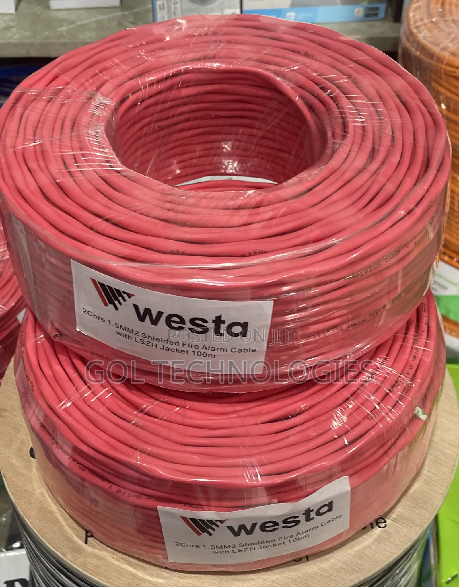 Fire Alarm Cable 100m 2core 1.5mm2 Shielded With LSZH