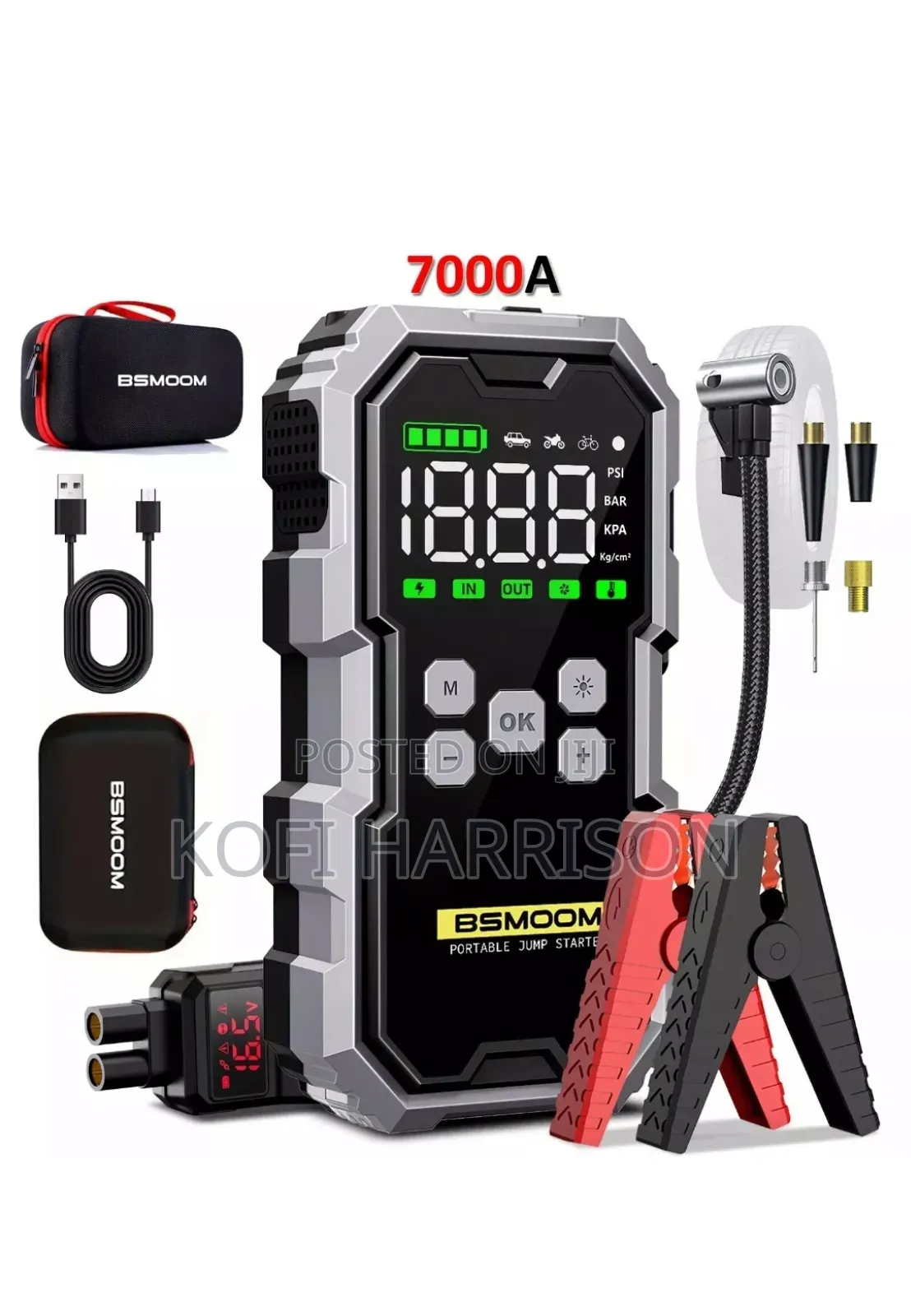 7000amp Jumpstarter/Power Bank With Air Compressor
