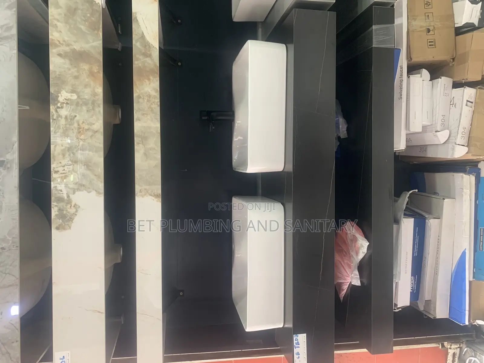 Double Cabinet Basin With Mirror (Complete Set)
