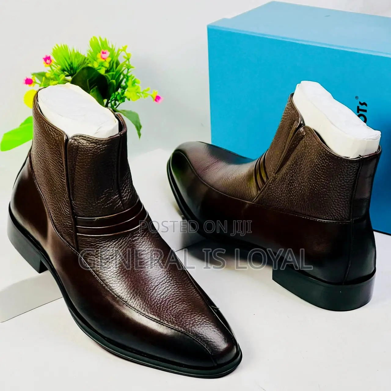 Steve Riot Coffee Leather Men Zip Boot