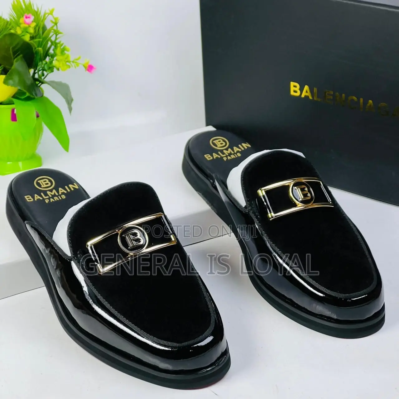 Balenciaga Smooth Leather Sued Men Halfshoe