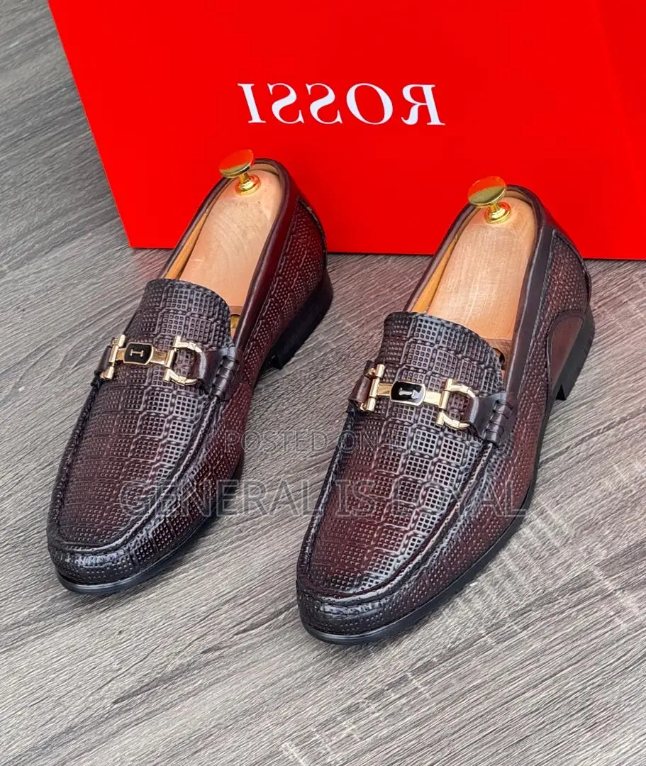 Rossi Coffee Color Leather Men Loafers Shoe