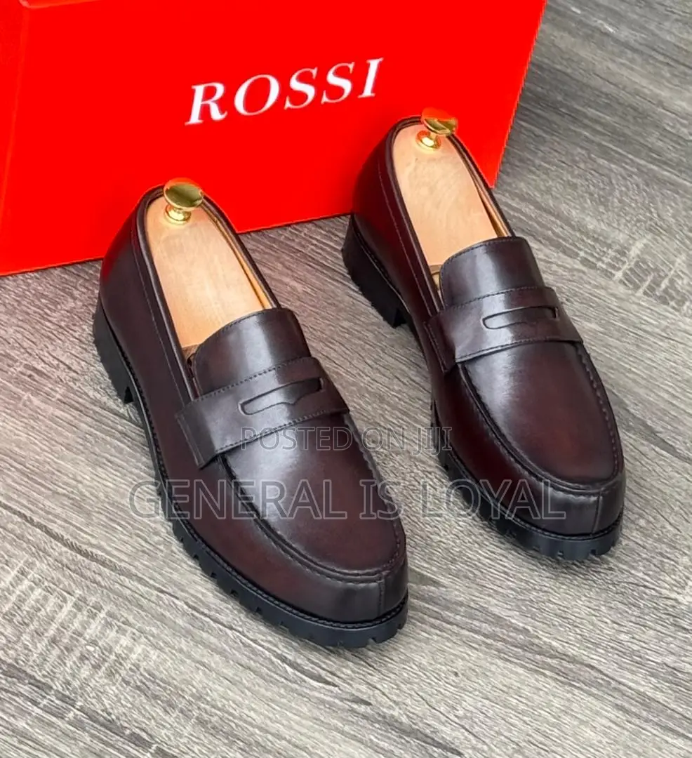 Rossi Coffee Men Leather High Sole Shoe