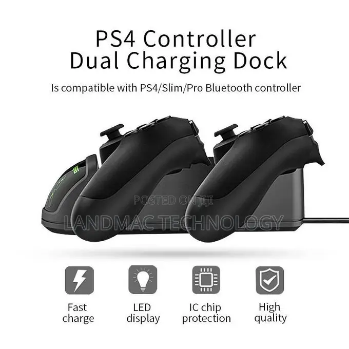 Dobe Tp4 889 Dual Charging Dock for Ps4 Wireless Controllers-Black