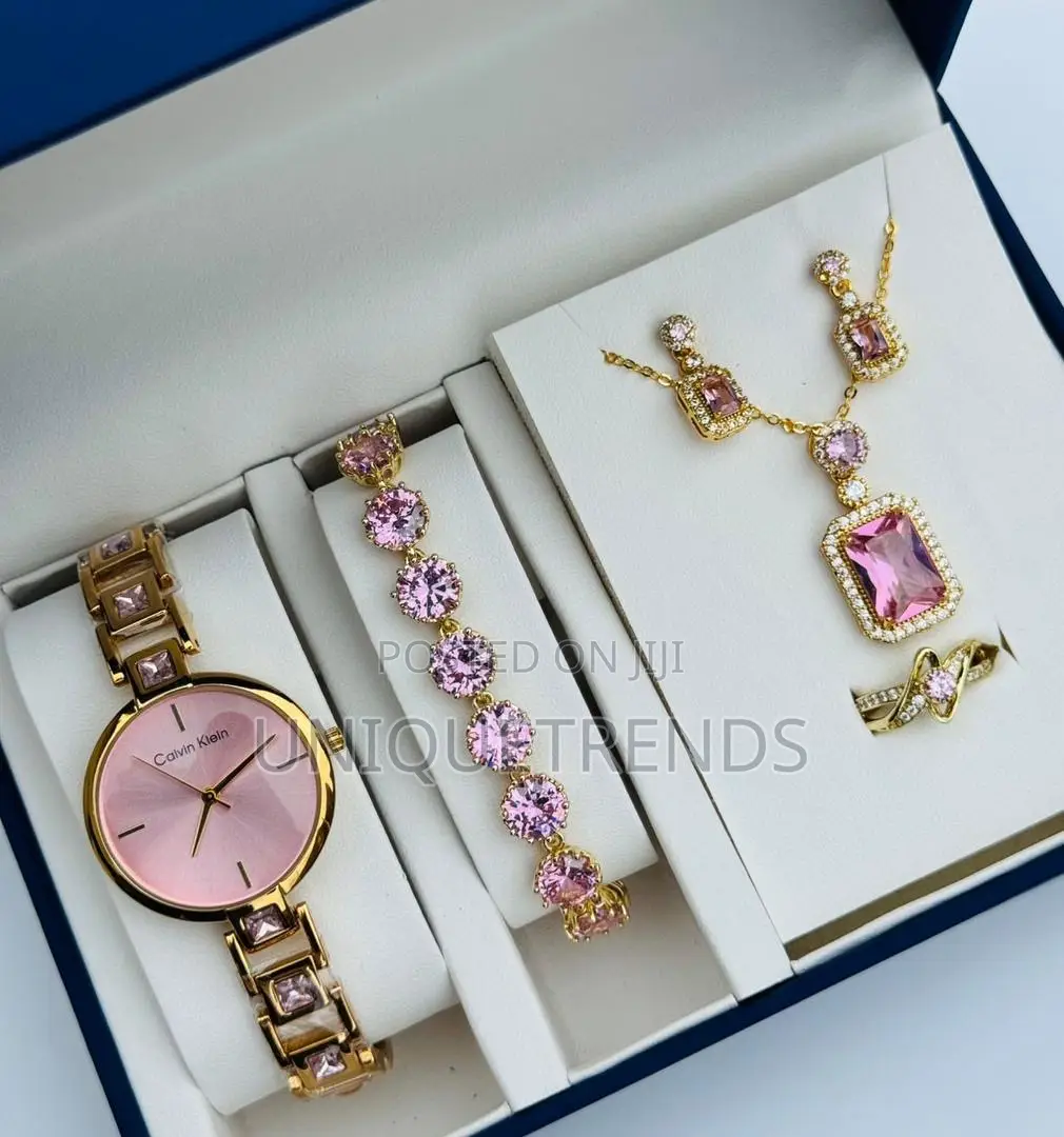 Ladies Watch and Jewelry Set With Ring