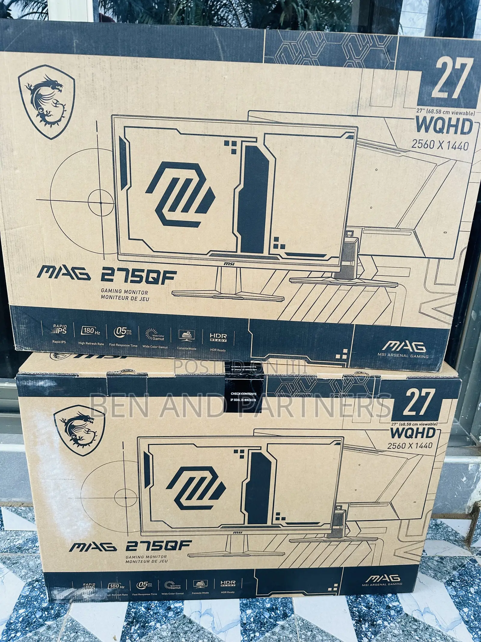 Msi Mag 27”, Qhd, 180hz, Ips, 0.5ms, Hdr, Gaming Monitor